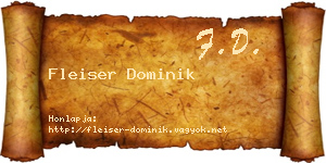 Fleiser Dominik névjegykártya